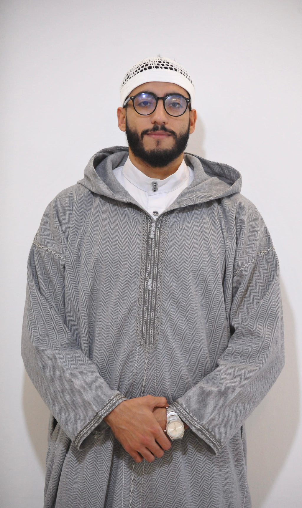 DJELLABA GRISE (boutons blancs)