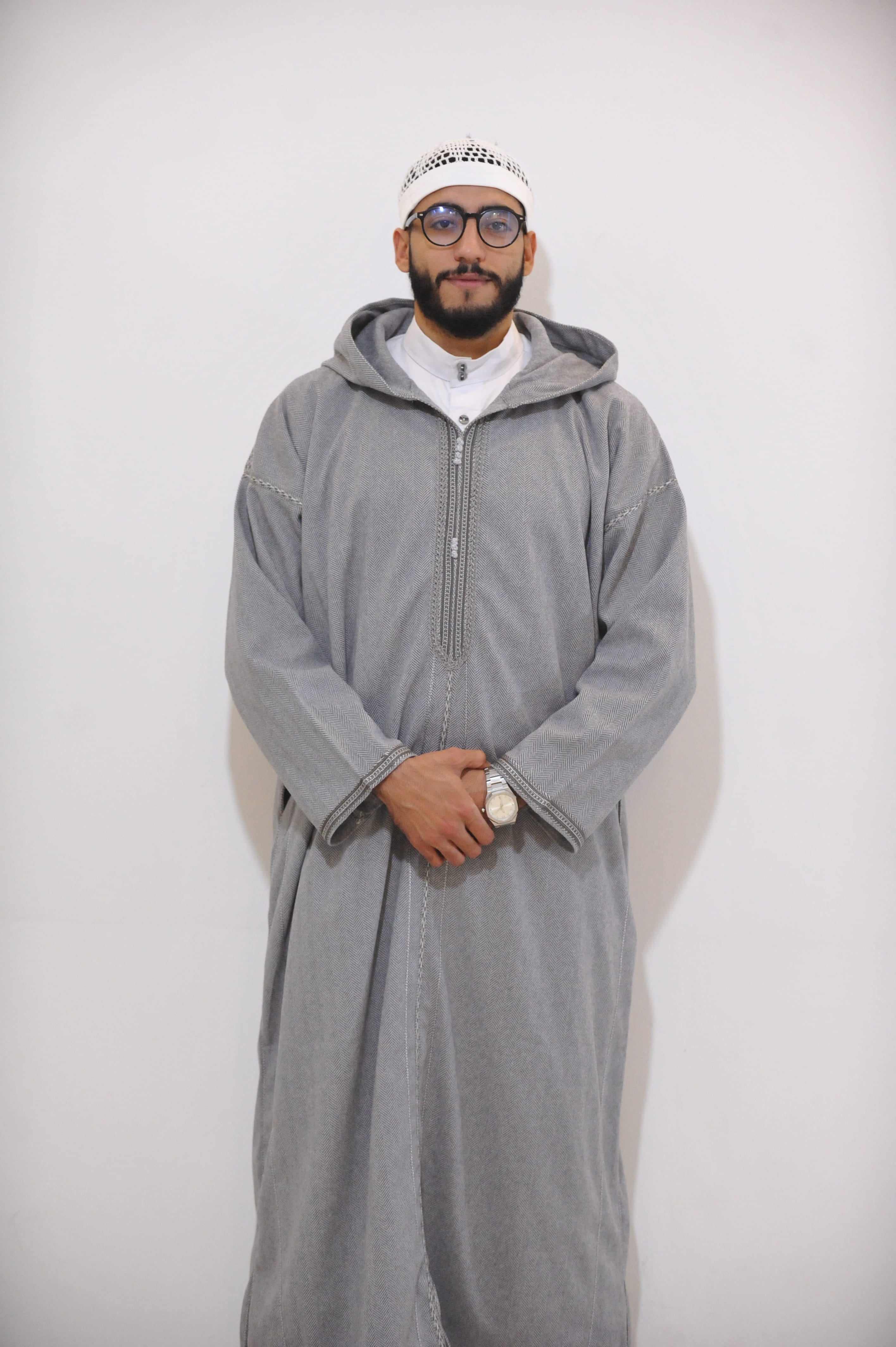 DJELLABA GRISE (boutons blancs)